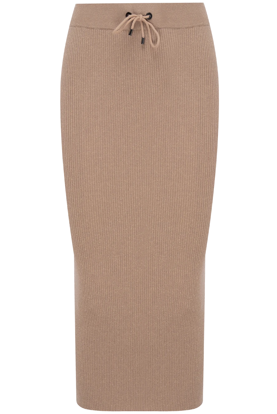 Brunello Cucinelli Юбка бежевая женская - завязка. 58% кашемир, 23% полиамид, 19% полиэстер. Страна производитель: Италия. Уход: специализированная чистка - фото 1