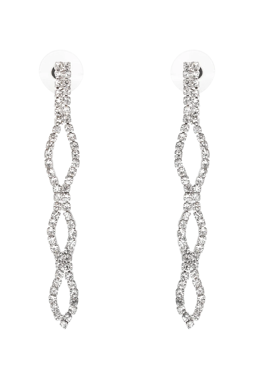 Annabella Gray metal earrings for women - rhinestones. 100% metal. nail. Country of origin: Italy. Care: specialized cleaning - photo 1
