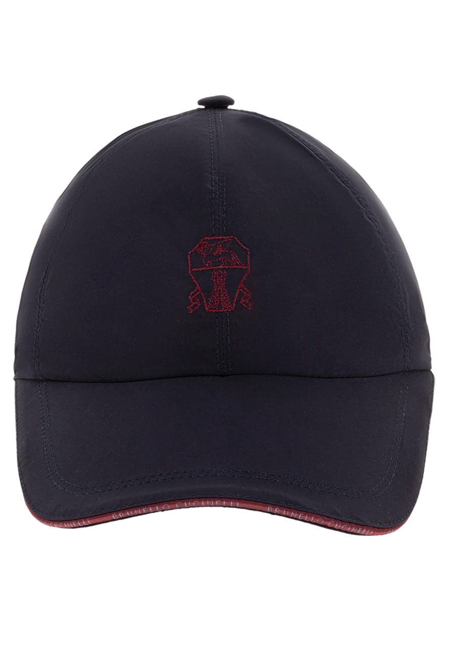 Brunello Cucinelli Кепка из полиэстера и полиамида синяя мужская мужская - логотип. 70% полиэстер, 30% полиамид. Страна производитель: Италия. Уход: специализированная чистка - фото 1