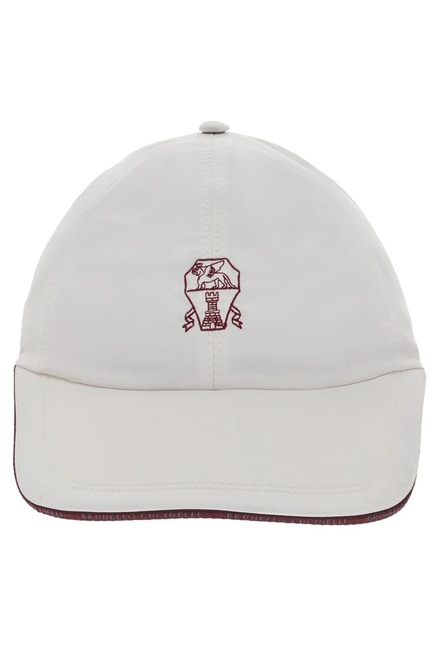 Brunello Cucinelli Cap made of polyester and polyamide white men's - logo. 70% polyester, 30% polyamide. Country of origin: Italy. Care: specialized cleaning - photo 1