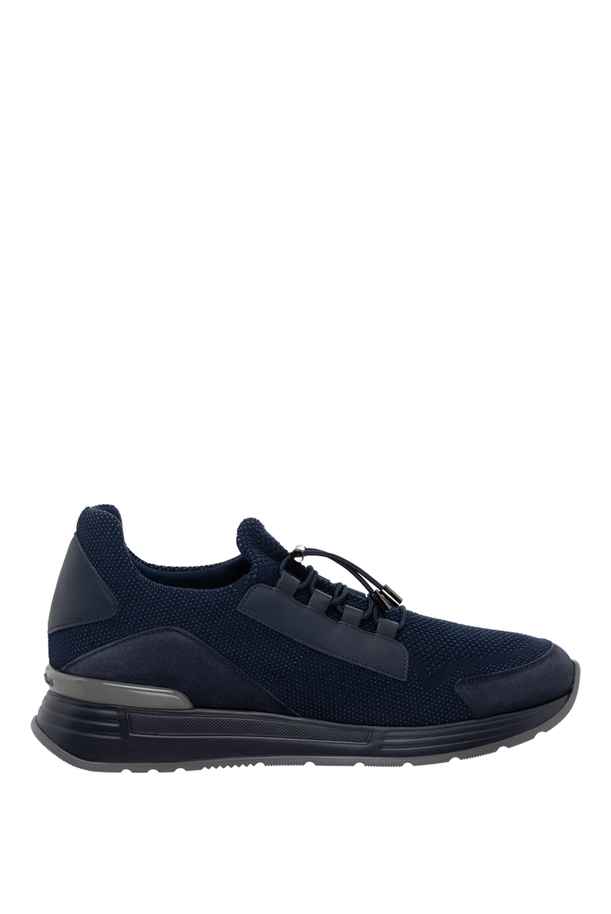 Stefano Ricci Кроссовки из кожи и полиэстера синие мужские - сетка. 50% натуральная кожа, 50% полиэстер.. шнуровка. Высота подошвы: 3 см. резина. Страна производитель: Италия. Уход: специализированная чистка - фото 1