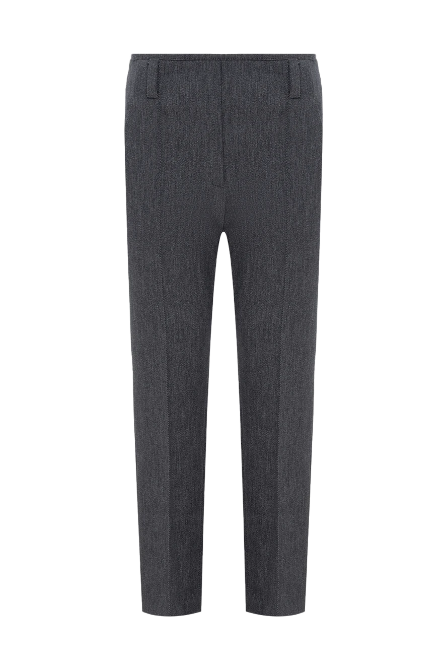 Brunello Cucinelli Әйелдерге арналған сұр түсті шалбар - Қалталар: екі қалта. Құрамы: 64% мақта, 27% жүн, 9% полиамид. Жабу: серпімді белдік. Шығарылған елі: Италия. Күтім: арнайы тазалау - фото 1