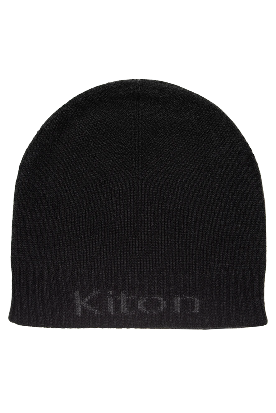 Kiton Gray cashmere hat for men - logo. 100% cashmere. Country of manufacture: Italy. Care: specialized cleaning - photo 1