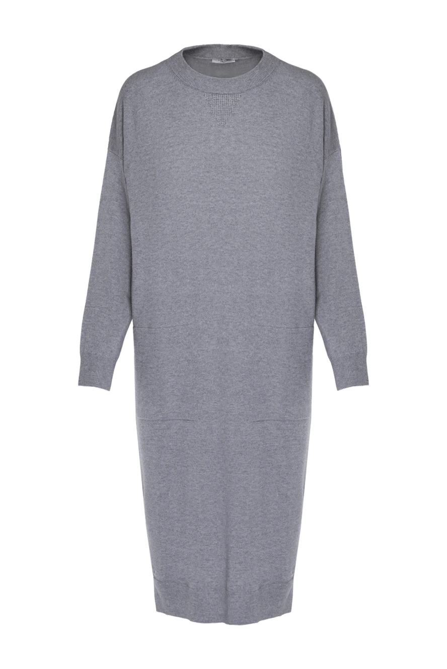 Peserico Gray dress for women - 70% wool, 20% silk, 10% cashmere. Country of manufacture: Italy. Care: specialized cleaning - photo 1