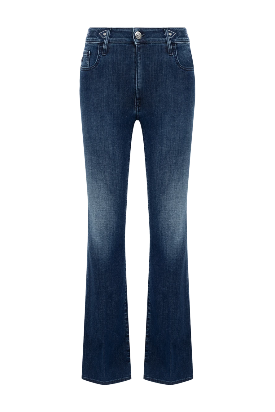 Jacob Cohen Blue cotton jeans for women - contrasting seams, worn effect. three front pockets, two back pockets. 92% cotton, 8% elastane. zipper, buttons. Country of manufacture: Italy. Care: specialized cleaning - photo 1