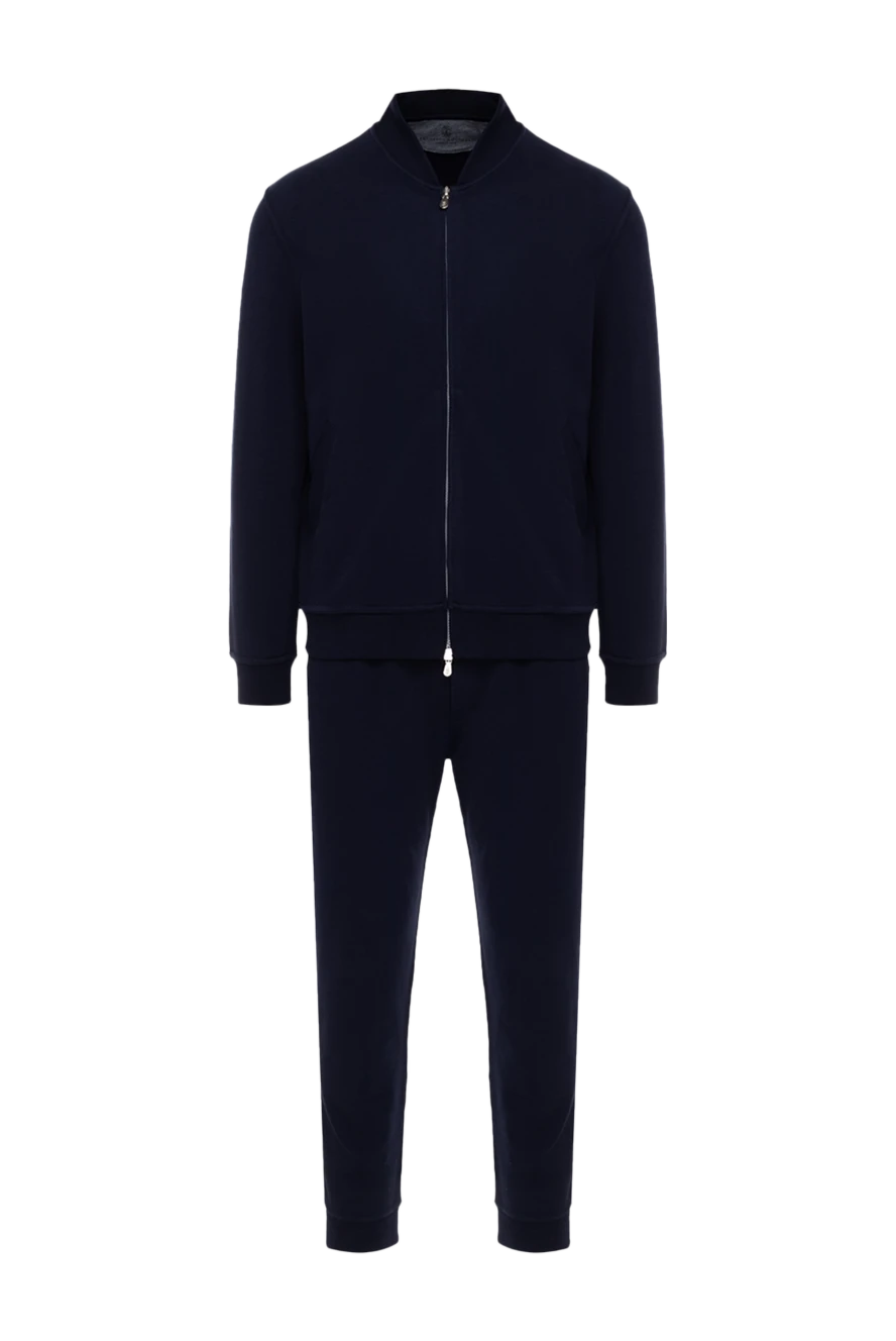 Brunello Cucinelli Костюм прогулочный из хлопка и полиамида мужской синий - 93% хлопок, 7% полиамид. молния. Страна производитель: Италия. Уход: специализированная чистка - фото 1