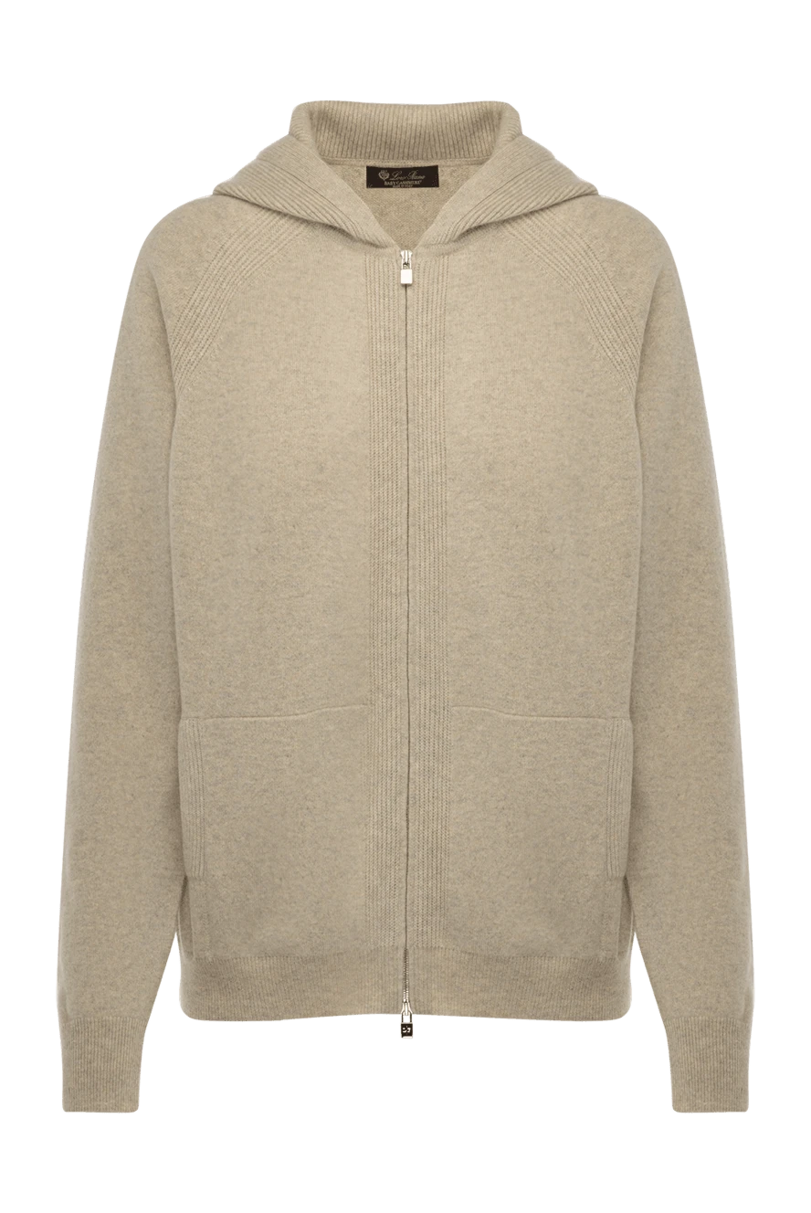 Loro Piana Кардиган из кашемира женский бежевый - капюшон. Cостав: 100% кашемир. молния. Страна производитель: Италия. Уход: специализированная чистка - фото 1