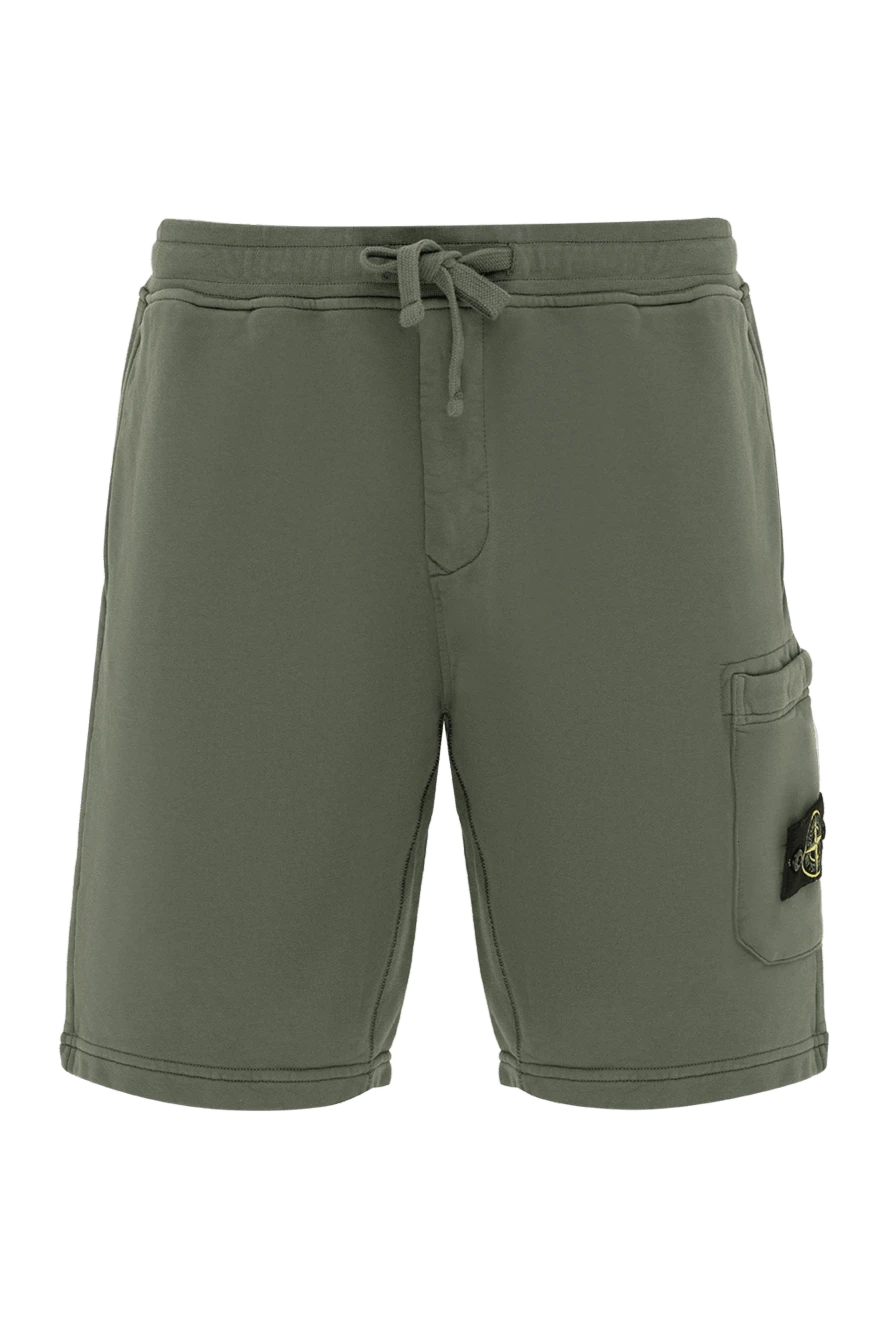Stone Island Шорты из хлопка мужские зеленые - логотип бренда. кулиска, молния. 100% хлопок. два передних кармана, один боковой карман, один задний карман. Страна производитель: Италия. Уход: специализированная чистка - фото 1