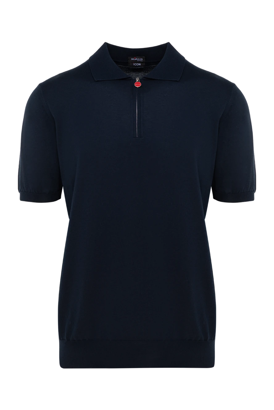 Kiton Men's blue cotton polo - brand logo. 100% cotton. Closure: zipper. Country of manufacture: Italy. Care: specialized cleaning - photo 1