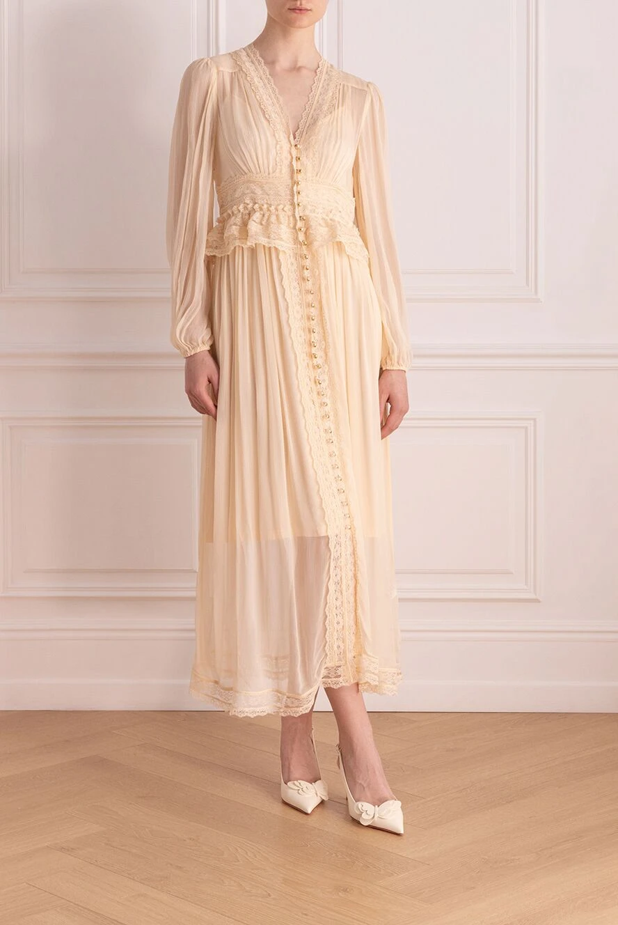 Zimmermann beige viscose dress for women 177819  Buy in Almaty, Kazakhstan  | Domino.kz