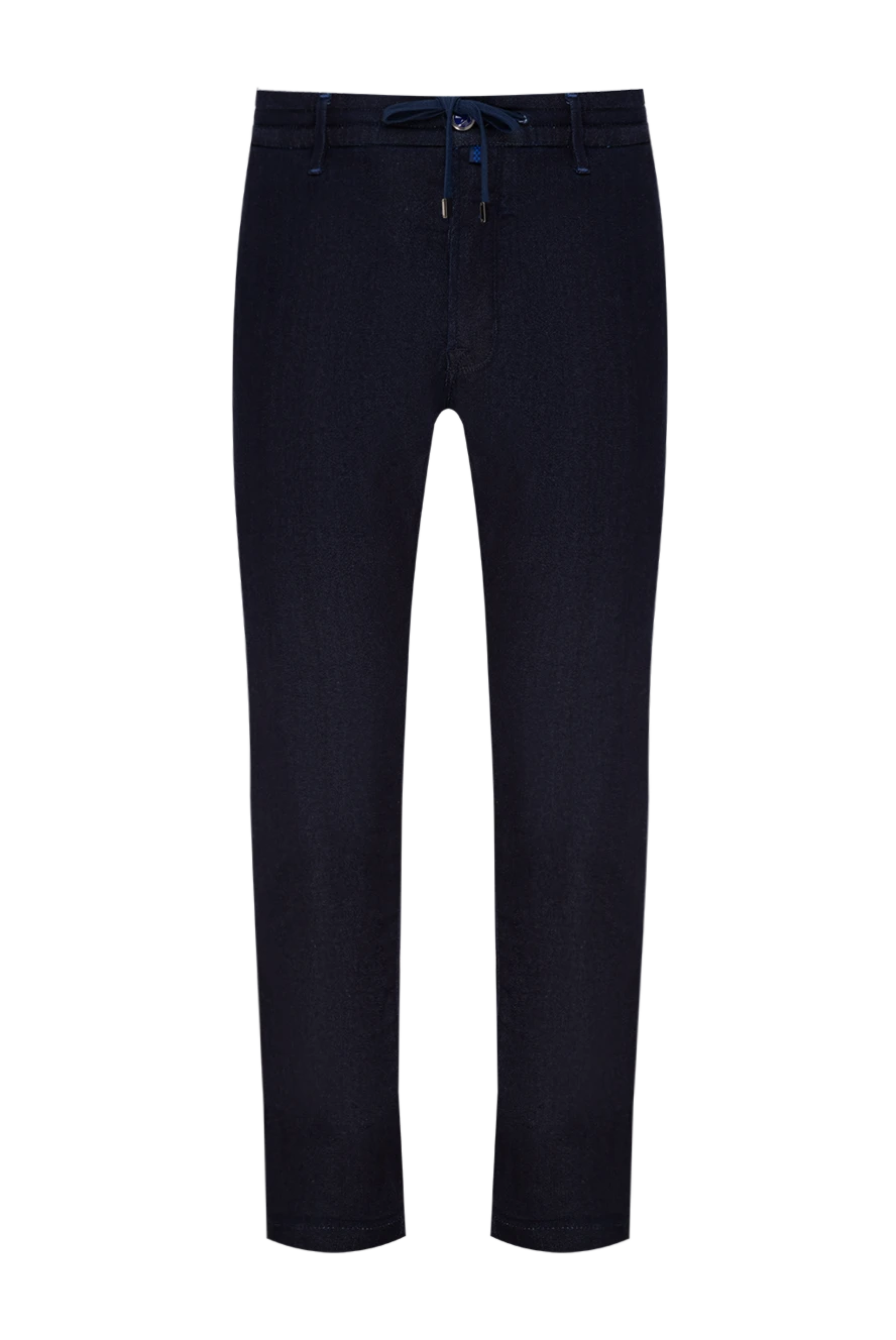 Jacob Cohen Dark blue jeans with textile drawstring and minimalist trim - 89% cotton, 8% polyamide, 3% elastane. zipper, button. two side pockets, two back pockets. Country of manufacture: Italy. Care: specialized cleaning - photo 1