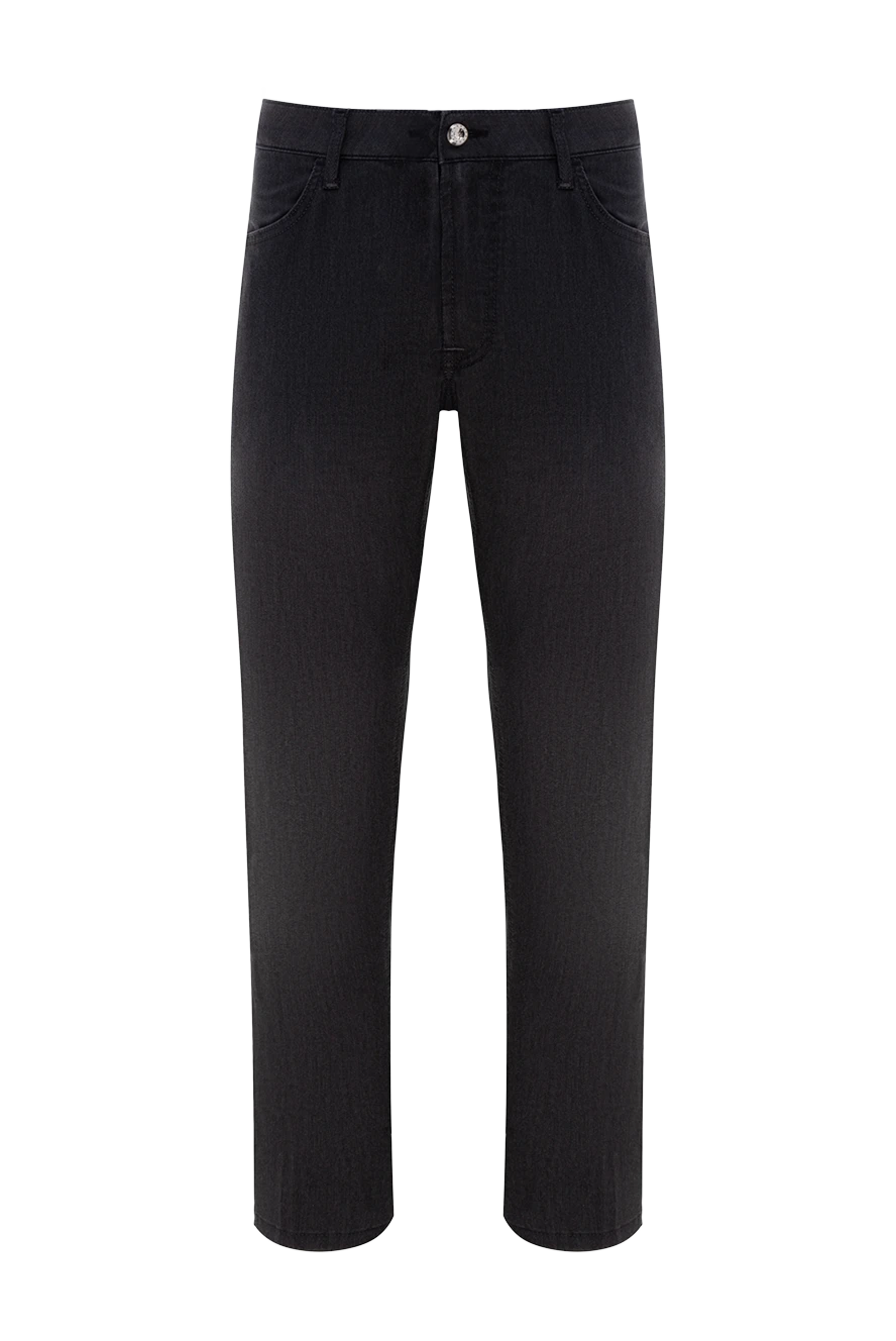 Stefano Ricci Men's dark gray jeans with a 3D logo on the back - 42% cotton, 54% polyester, 4% elastane. zipper, button. two side, two back pockets. Country of origin: Italy. Care: specialized cleaning - photo 1