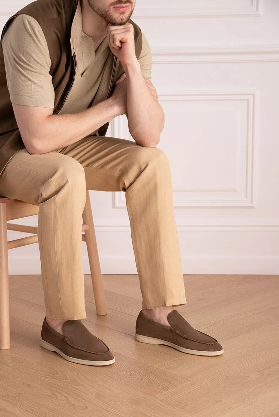 Loro Piana brown suede loafers for men 178722 — Buy in  display picture 1