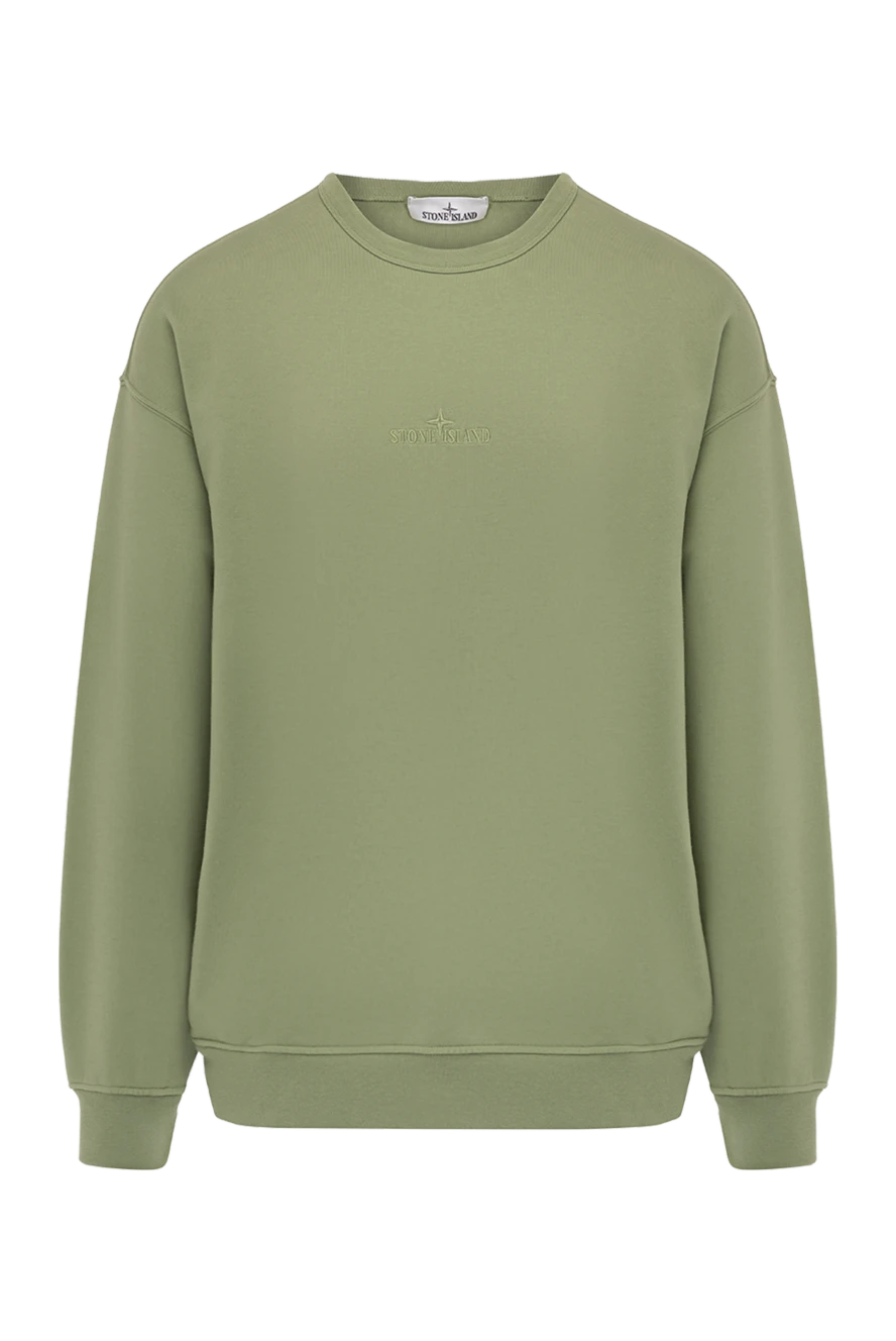 Stone Island Свитшот из хлопка зеленый мужской - логотип бренда. 100% хлопок. Страна производитель: Италия . Уход: специализированная чистка - фото 1