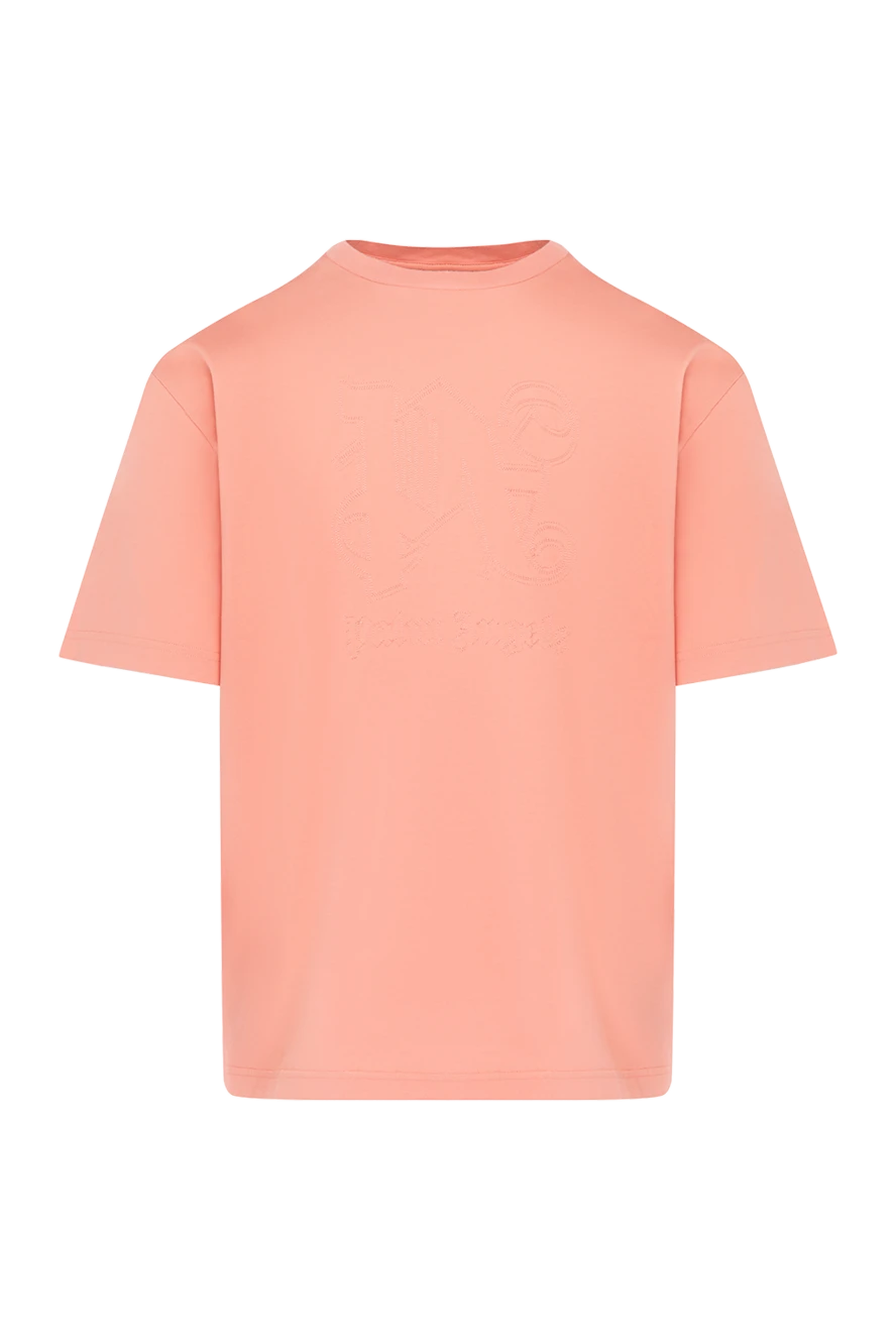 Palm Angels Orange men's T-shirt with logo - brand logo. 100% cotton. Country of manufacture: Italy. Care: specialized cleaning - photo 1