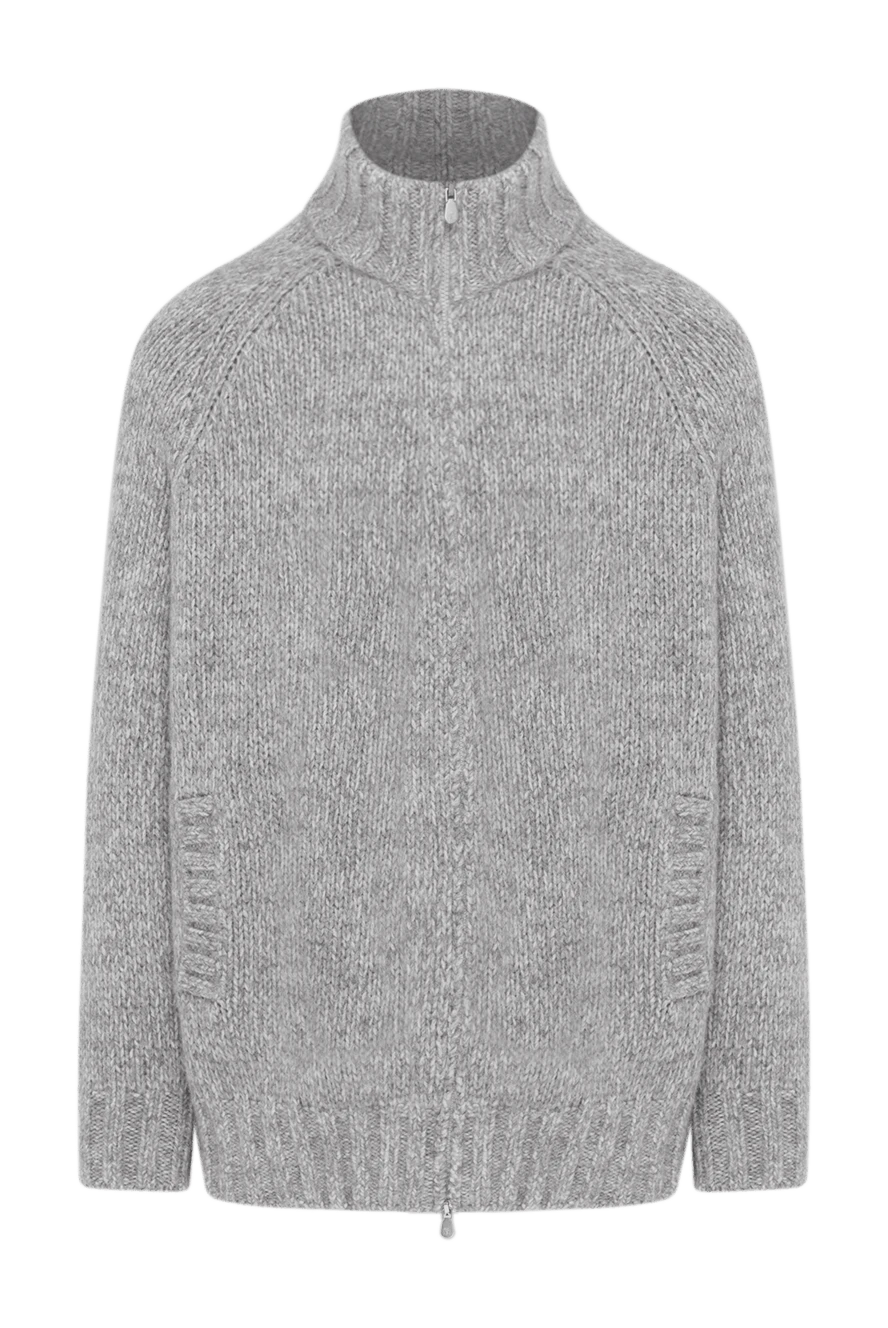 Brunello Cucinelli Вязанный кардиган мужской серый - 29 альпака, 23% хлопок, 20% полиамид, 13% шерсть. молния. Страна производитель: Италия. Уход: специализированная чистка - фото 1