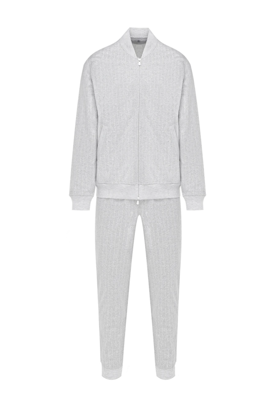 Brunello Cucinelli Серый спортивный костюм мужской на молнии - 87% хлопок, 8% кашемир, 5% шелк. молния. Страна производитель: Италия. Уход: специализированная чистка - фото 1