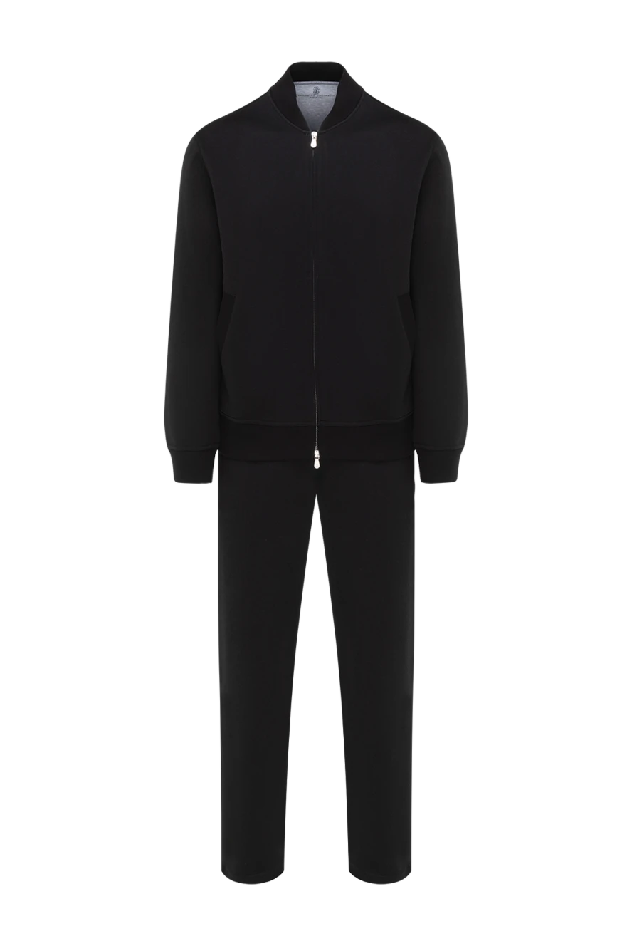 Brunello Cucinelli Walking men's suit black with zipper - 64% cotton, 26% nylon, 6% cashmere. Closure: zipper. two side pockets. Country of manufacture: Italy. Care: specialized cleaning - photo 1