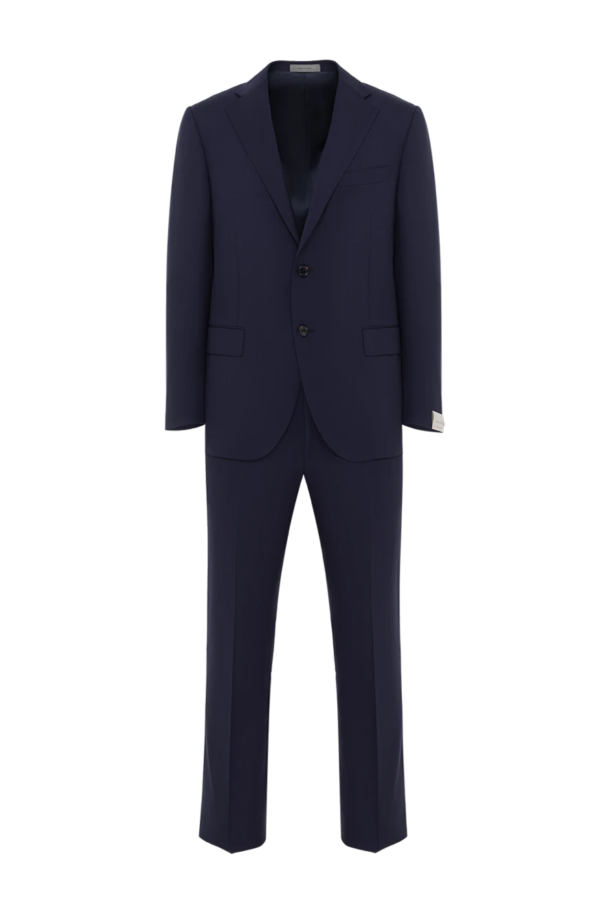 Corneliani Dark blue wool suit - 100% wool. Closure: buttons. two side pockets, one chest pocket. Country of manufacture: Italy. Care: specialized cleaning - photo 1