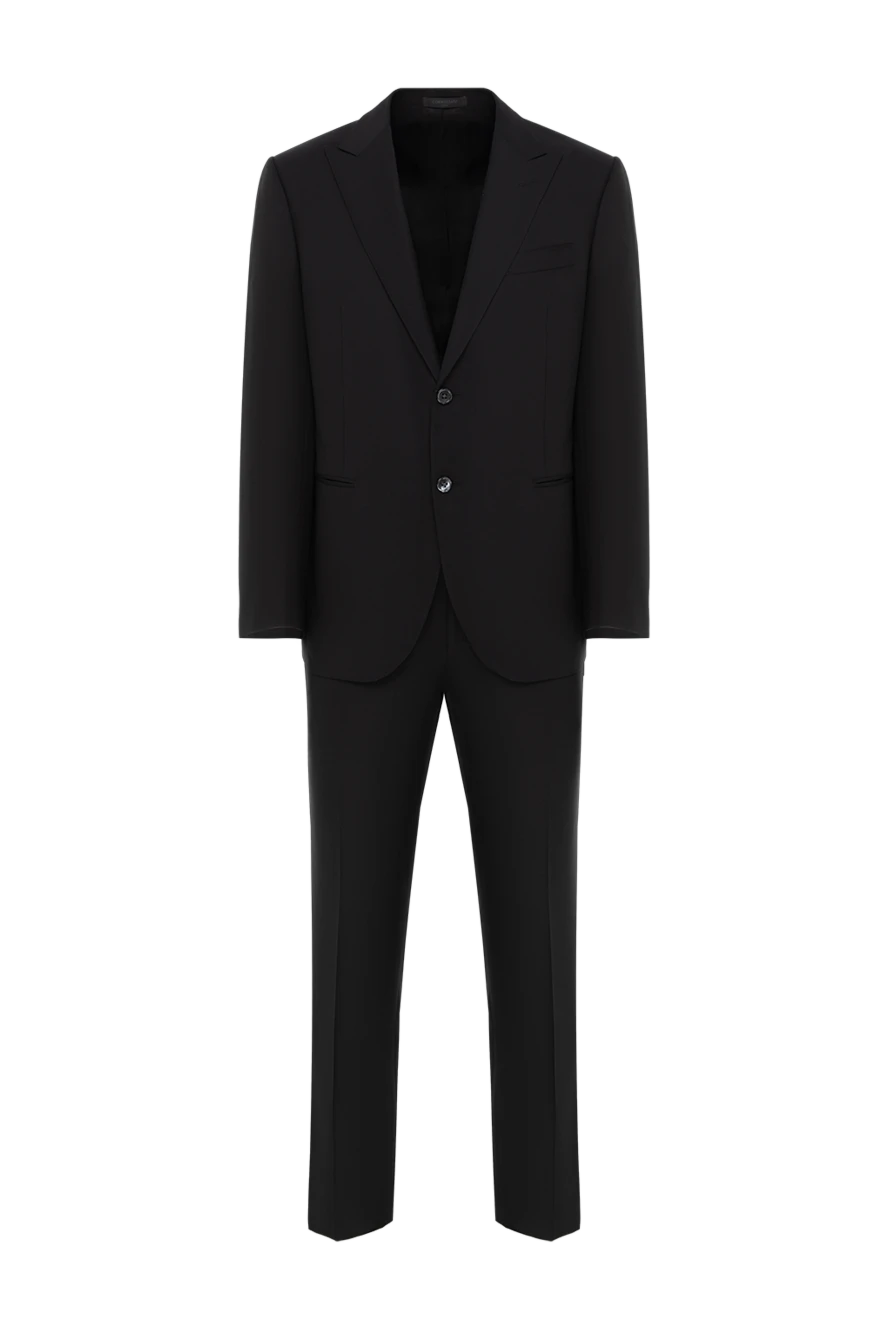 Corneliani Костюм классический мужской шерстяной черный - 100% шерсть. пуговицы. два боковых кармана, один нагрудный. . Страна производитель: Италия. Уход: специализированная чистка - фото 1
