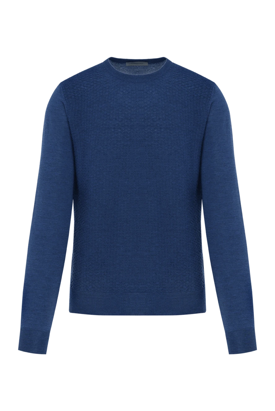 Corneliani Blue wool jumper for men - 100% wool. Country of manufacture: Italy. Care: specialized cleaning - photo 1