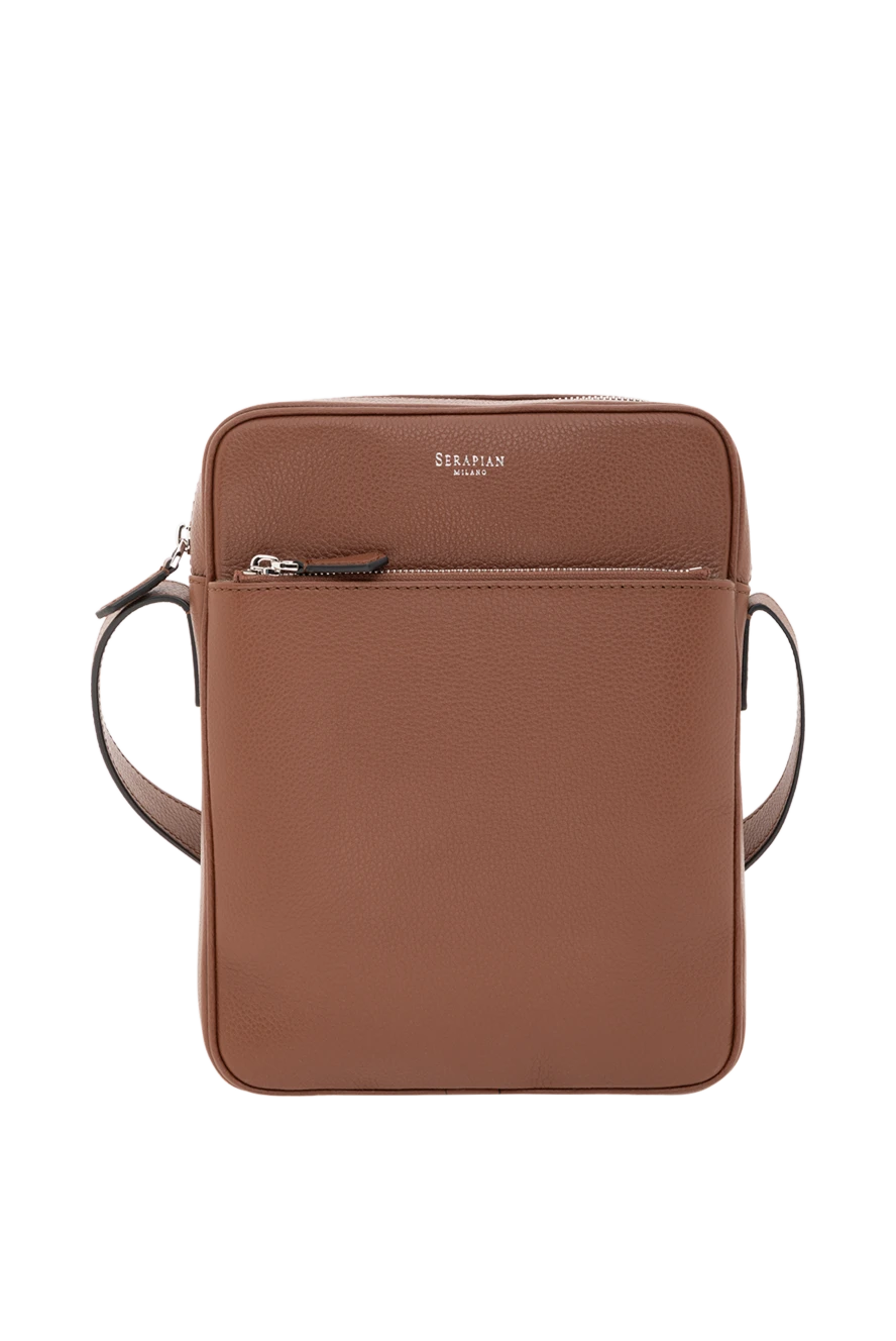 Serapian North South messenger bag in Cachemire leather - fittings with palladium finish. Italian wrinkled calfskin. Dimensions: 22x28x8 cm. Strap: Fixed adjustable shoulder strap. Closure: single zipper. front zip pocket. Country of manufacture: Italy. Care: specialized cleaning - photo 1