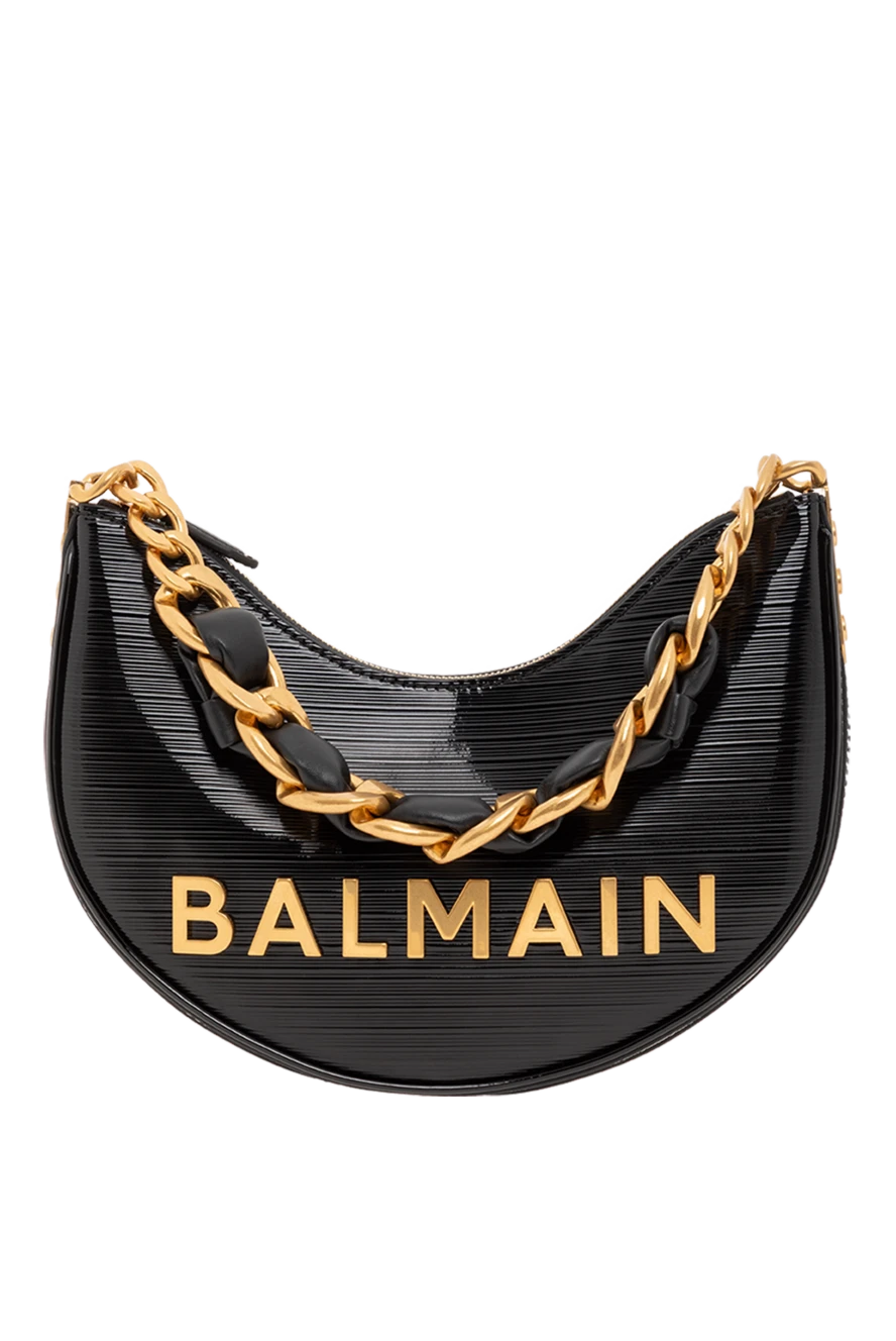 Balmain Сумка Soft Moon 1945 из тисненой телячьей кожи черная - металлический логотип Balmain. 100% телячья кожа. Размеры: 28 x 20,5 x 5,5 см. Длина ремня: регулируемый съемный плечевой ремень с пряжкой и карабинами. внутренний накладной карман, карман для карт из тисненой кожи. застежка-молния. Страна производитель: Италия. Уход: специализированная чистка - фото 1
