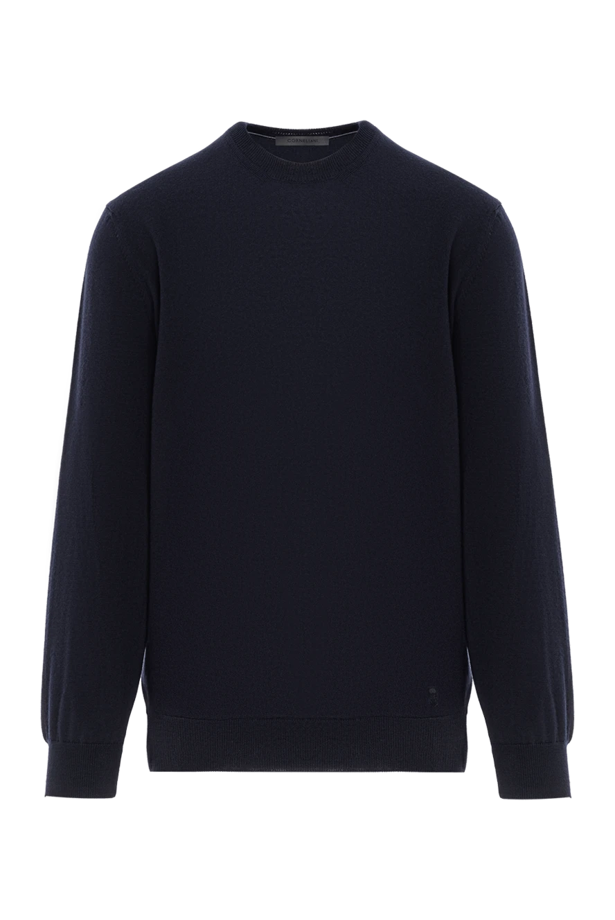 Corneliani Классический джемпер прямого кроя из шерсти синего цвета
 - 100% шерсть. Цвет: синий. . . Страна производитель: Италия. Уход: специализированная чистка - фото 1