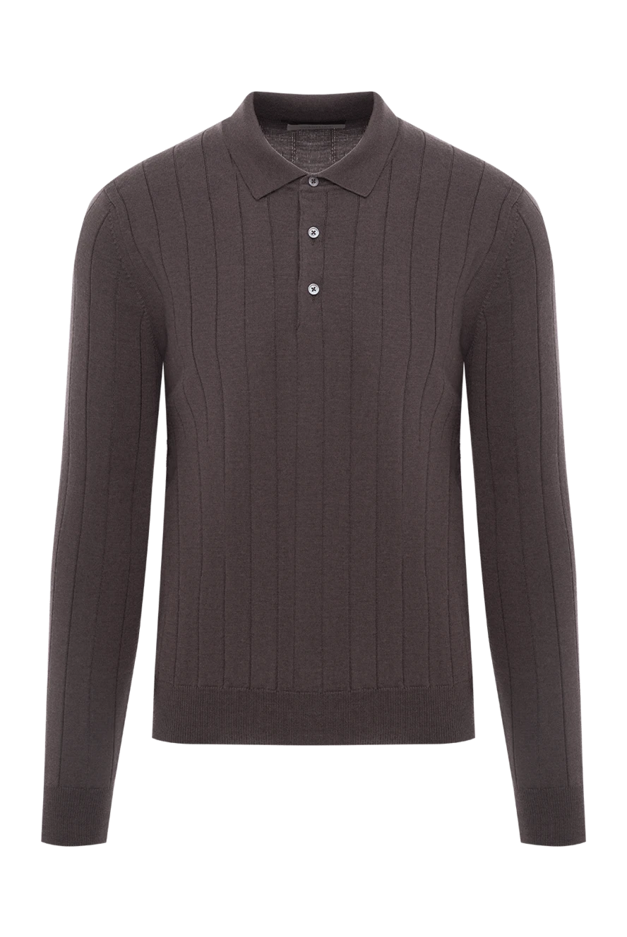 Corneliani Бедерлі биязы жүннен тоқылған қоңыр поло жейде
 - Декорация: қырлы. Құрамы: 100% жүн. Түсі: қоңыр. Бекіткіш: түймелер. . Шығарылған елі: Италия. Күтім: арнайы тазалау - фото 1