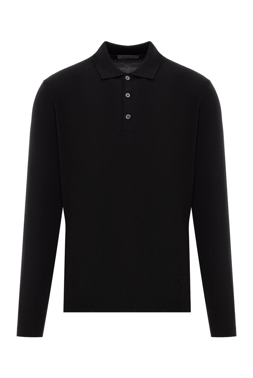 Corneliani Black wool long sleeve button down polo shirt - 100% wool. buttons. Country of manufacture: Italy. Care: specialized cleaning - photo 1