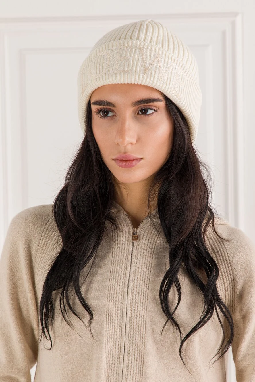 Loewe Ribbed Wool Knit Hat Cap White Logo wool beanie in white - Loewe | Mytheresa main image 2