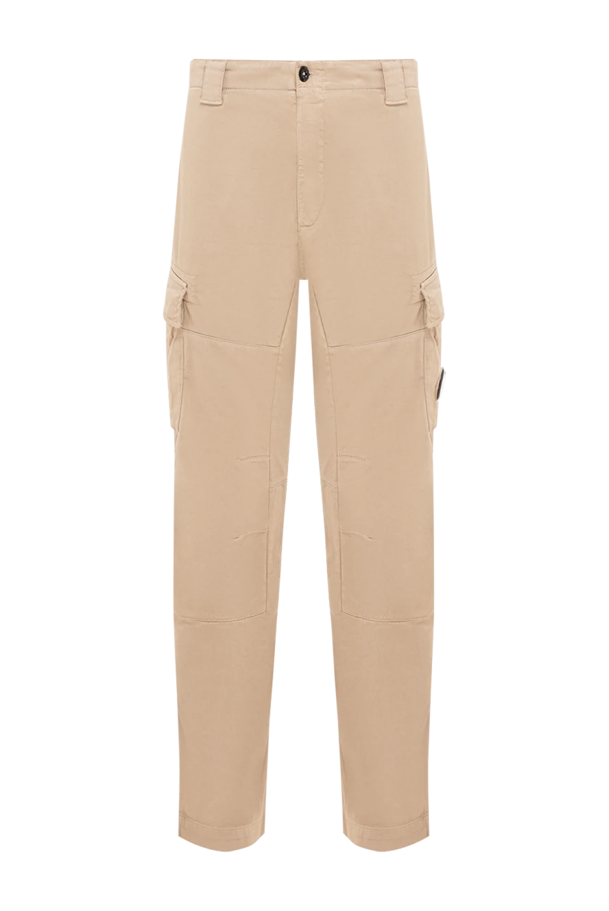 C.P. Company Men's beige tapered cargo pants - Decoration: C.P. Company lens. 98% cotton, 2% polyamide. zipper, button. two side pockets, two back pockets, two leg pockets. Country of origin: Italy. Care: Specialized cleaning - photo 1