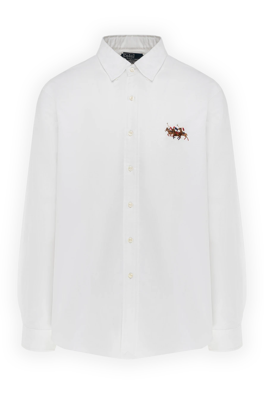 Polo Ralph Lauren White cotton shirt for men - Composition: 100% cotton. Closure: buttons. Country of manufacture: Italy. Care: specialized cleaning - photo 1