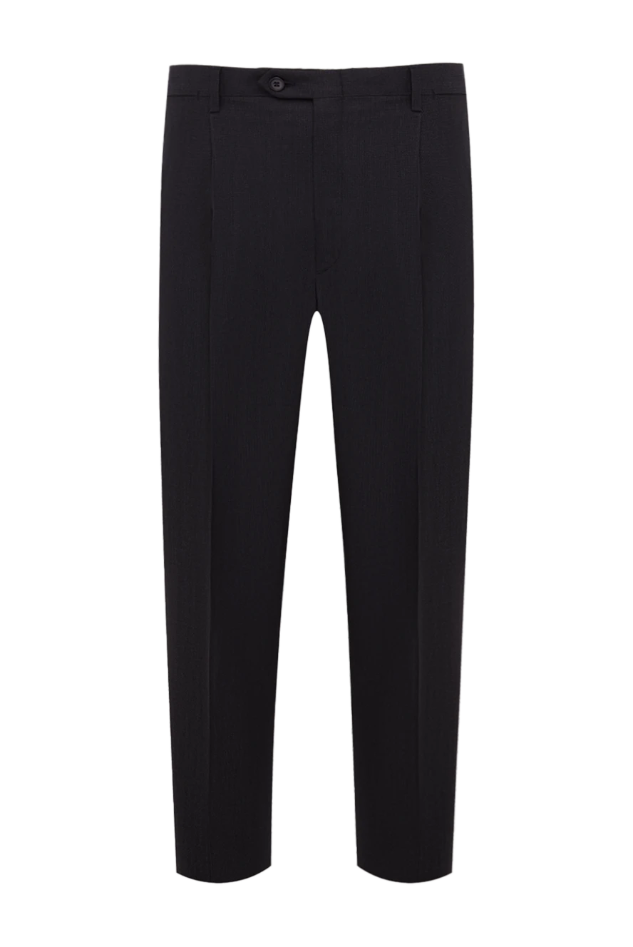 Brioni Black wool and silk trousers for men - tucks. 85% wool, 15% silk. Closure: button, zipper. waist pocket with flap, two side pockets, two back pockets with button flaps. Country of manufacture: Italy. Care: specialized cleaning - photo 1