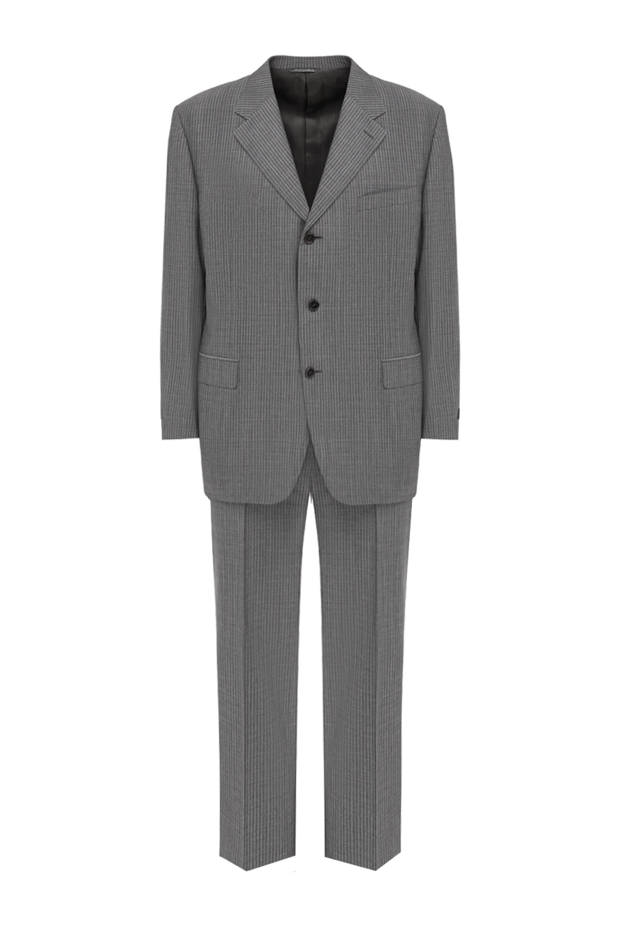 Canali Men's suit made of wool and mohair with micro stripe in a cool gray tone
- Slit, stripe pattern. 84% wool, 16% mohair. Closure: Buttons, hook. Chest pocket, two flap pockets. Three pockets. Two side pockets, two back pockets with buttons. Lining: 100% cupro. Country of origin: Italy. Care: specialized cleaning - photo 1