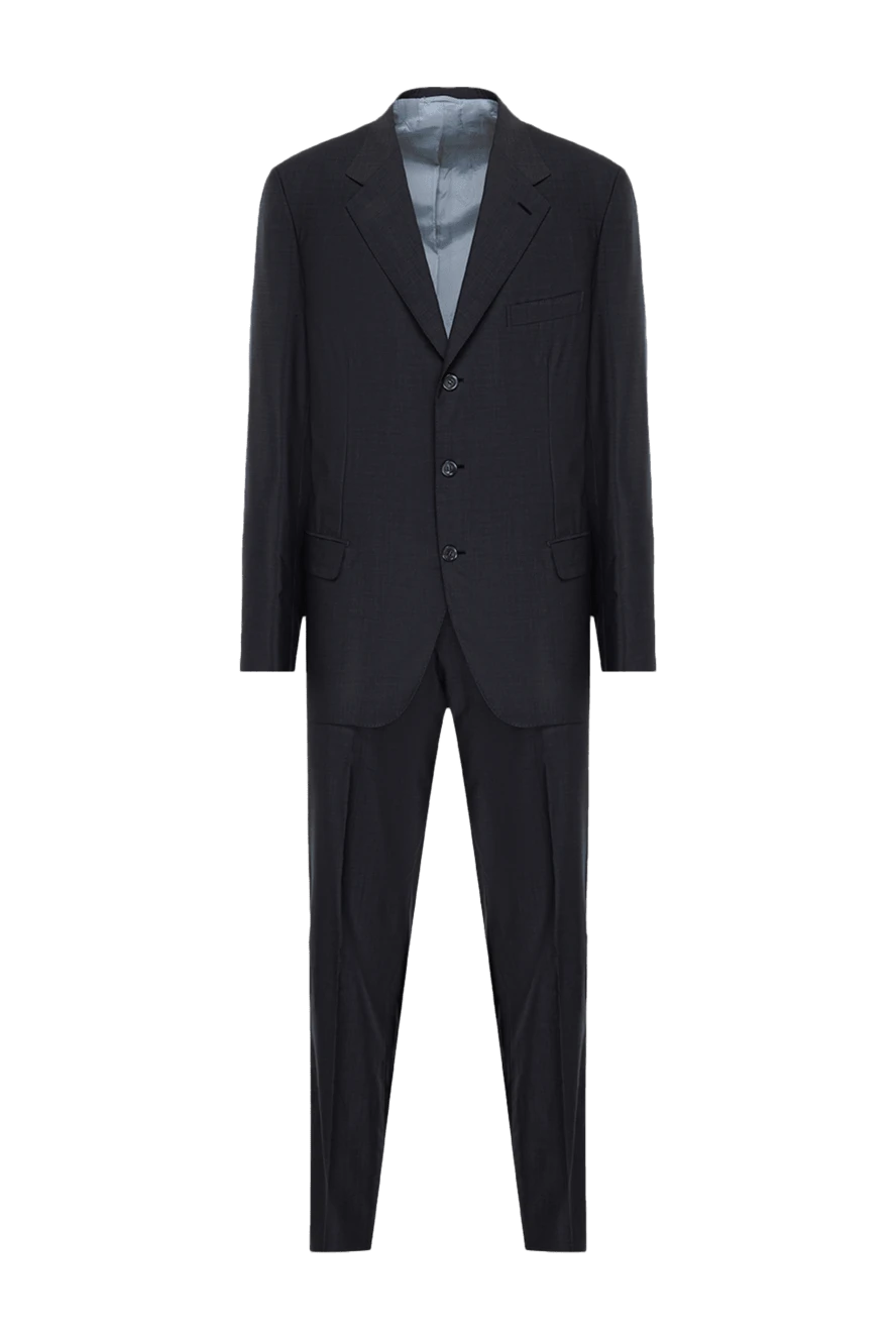 Brioni Жүн мен жібектен тігілген ерлер костюмі, сұр түсті - саңылау. Құрамы: 88% жүн, 12% жібек. Жабу: түймелер, ілмек. Қалталар (сыртқы): кеуде қалтасы, екі қалталы қалта. Қалталар (ішкі): үш қалта. Шалбар қалталары: екі бүйір қалта, түймелері бар екі артқы қалта. Астарлығы: 100% мельгерь. Шығарылған елі: Италия. Күтім: арнайы тазалау - фото 1