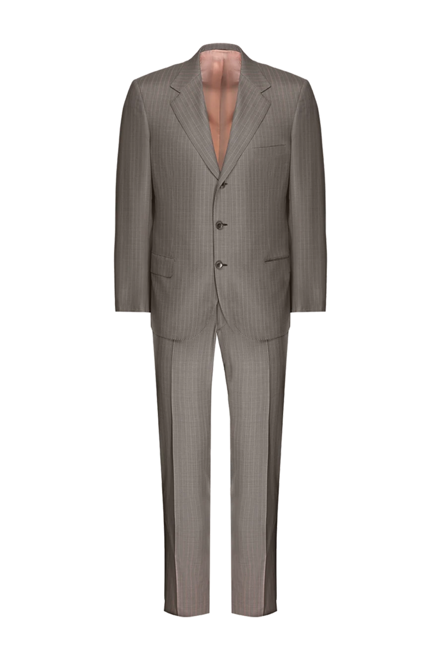 Brioni Beige wool suit for men - Slit. 100% wool. Closure: Buttons, hook. Chest pocket, two flap pockets. Three pockets. Two side pockets, two back pockets with buttons. Lining: 100% cupro. Country of manufacture: Italy. Care: specialized cleaning - photo 1