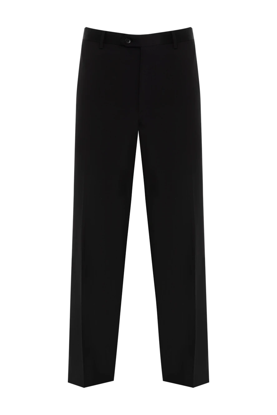 Brioni Брюки черные мужские - защипы. 85% шерсть, 10% кашемир, 5% шелк. пуговица, молния. карман под поясом, два боковых кармана, два кармана сзади с клапанами на пуговицах. Страна производитель: Италия. Уход: специализированная чистка - фото 1