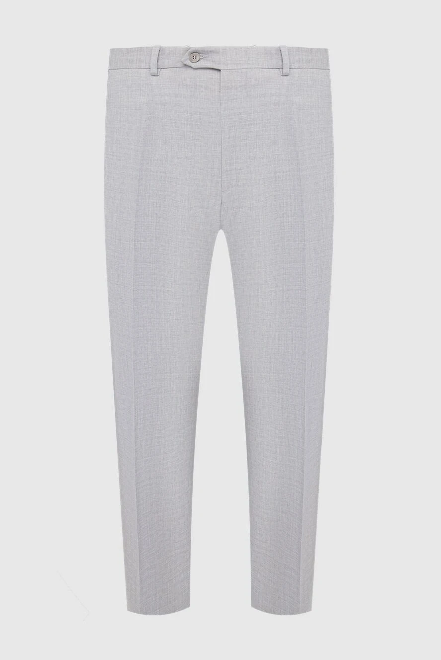 Brioni Брюки из шерсти серые мужские - 99% шерсть, 1% эластан. пуговица, молния, крючок. два боковых кармана, два кармана сзади . Страна производитель: Италия. Уход: специализированная чистка - фото 1