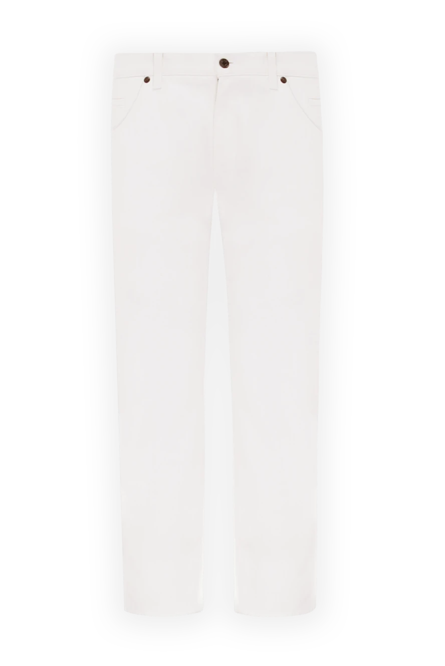 Dolce & Gabbana Классикалық стильдегі ерлер жеңіл мақта шалбары - қалтадағы логотип. Құрамы: 100% мақта. Бекіту: найзағай, түйме. Қалталар: төрт бүйір қалта, екі артқы қалта. Шығарылған елі: Италия. Күтім: арнайы тазалау - фото 1