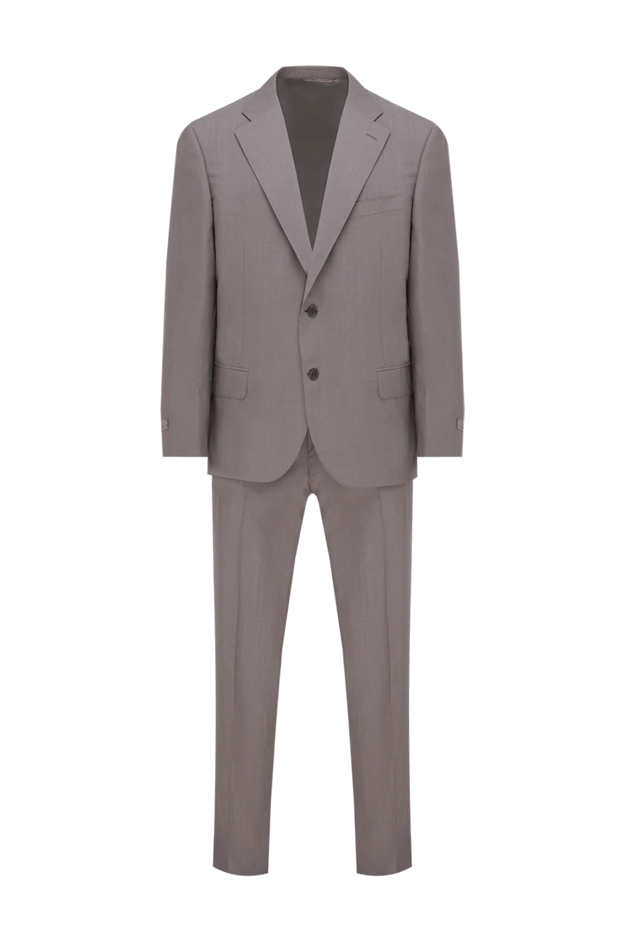 Canali Бежевый ерлер жүннен жасалған костюм - саңылау. Құрамы: 100% жүн. Жабу: түймелер, ілмек. Қалталар (сыртқы): кеуде қалтасы, екі қалталы қалта. Қалталар (ішкі): үш қалта. Шалбар қалталары: екі бүйір қалта, түймелері бар екі артқы қалта. Астарлығы: 100% мельгерь. Шығарылған елі: Италия. Күтім: арнайы тазалау - фото 1
