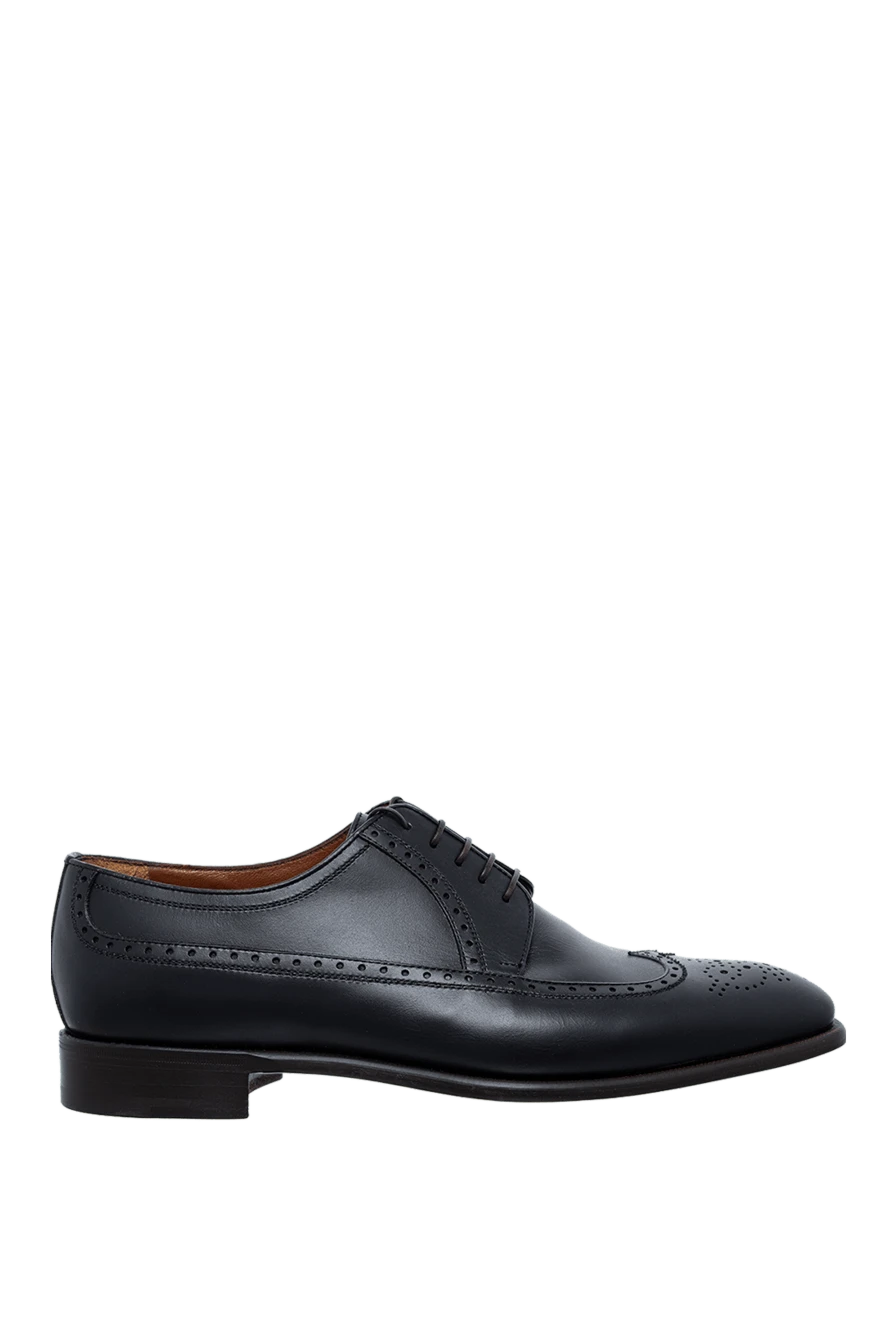 A.Testoni Men's shoes made of black leather - Perforation. 100% leather. Lace-up. Interior: Leather. Insole: Leather. Heel height: 2cm. Outsole: Other materials. Country of origin: Italy. Care: specialized cleaning - photo 1
