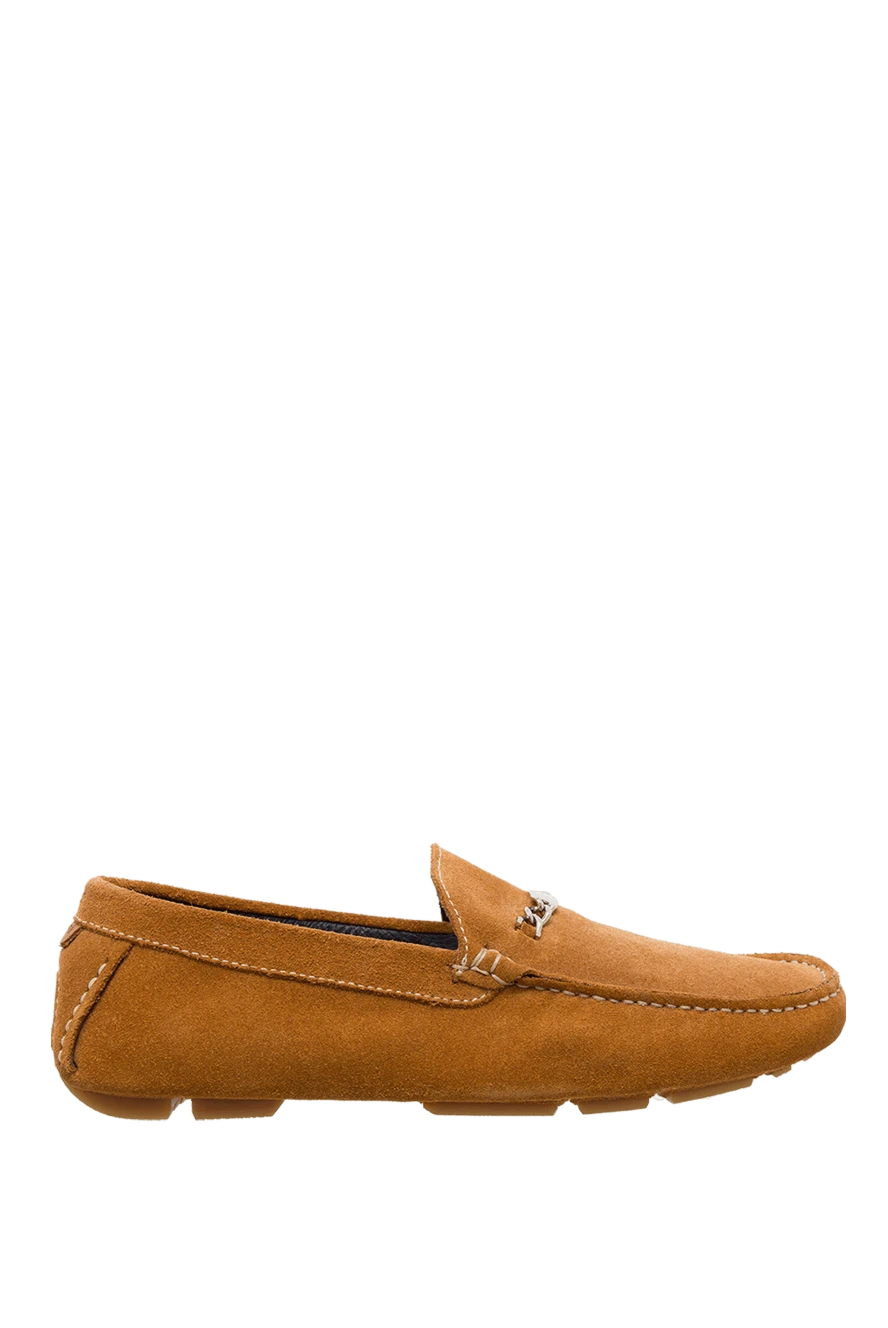 A.Testoni Men's suede moccasins brown - Buckle, stitching. 100% suede. Interior: Leather. Insole: Leather. Country of origin: Italy. Care: specialized cleaning - photo 1