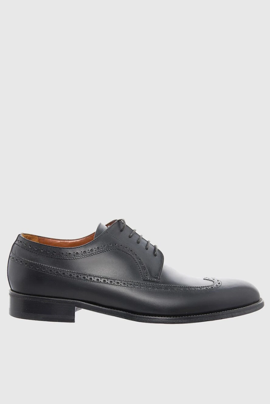 A.Testoni Men's shoes made of black leather - Perforation. 100% leather. Lace-up. Interior: Leather. Insole: Leather. Heel height: 2.5cm. Outsole: Other materials. Country of origin: Italy. Care: specialized cleaning - photo 1