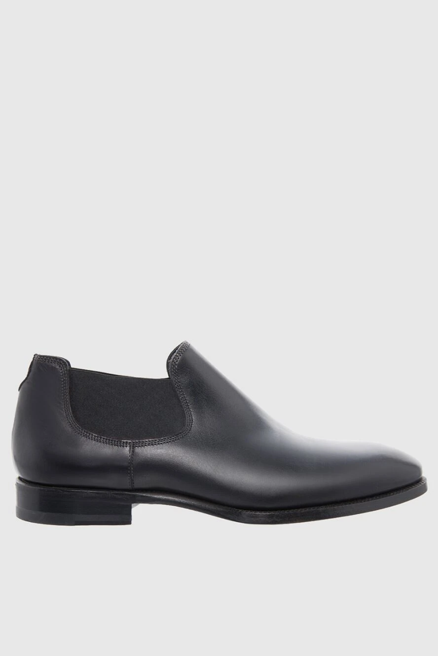 Branchini Men's leather boots black - 100% leather. Elastic inserts. Shaft height: 15 cm. Sole Height: 2.5 cm. Outsole: Other materials. Country of origin: Italy. Care: specialized cleaning - photo 1