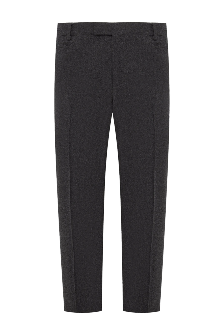 Gucci Grey trousers made of melange fabric with a textured surface and a classic cut
- 100% wool. zipper, button, hook. two side pockets, two back pockets. Lining: lining parts 100% cotton. Country of origin: Italy. Care: specialized cleaning - photo 1