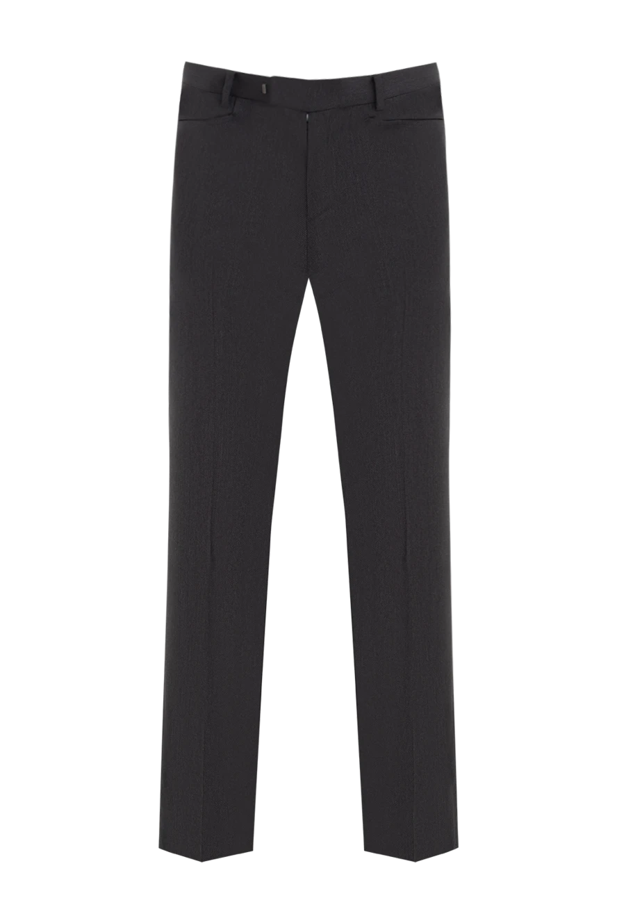 Gucci Брюки из чёрной микроструктурной ткани с зауженными штанинами и чёткой стрелкой
- 100% шерсть. молния, пуговица, крючок. два боковых кармана, два задних кармана. подкладка деталей 100% хлопок. Страна производитель: Италия. Уход: специализированная чистка - фото 1