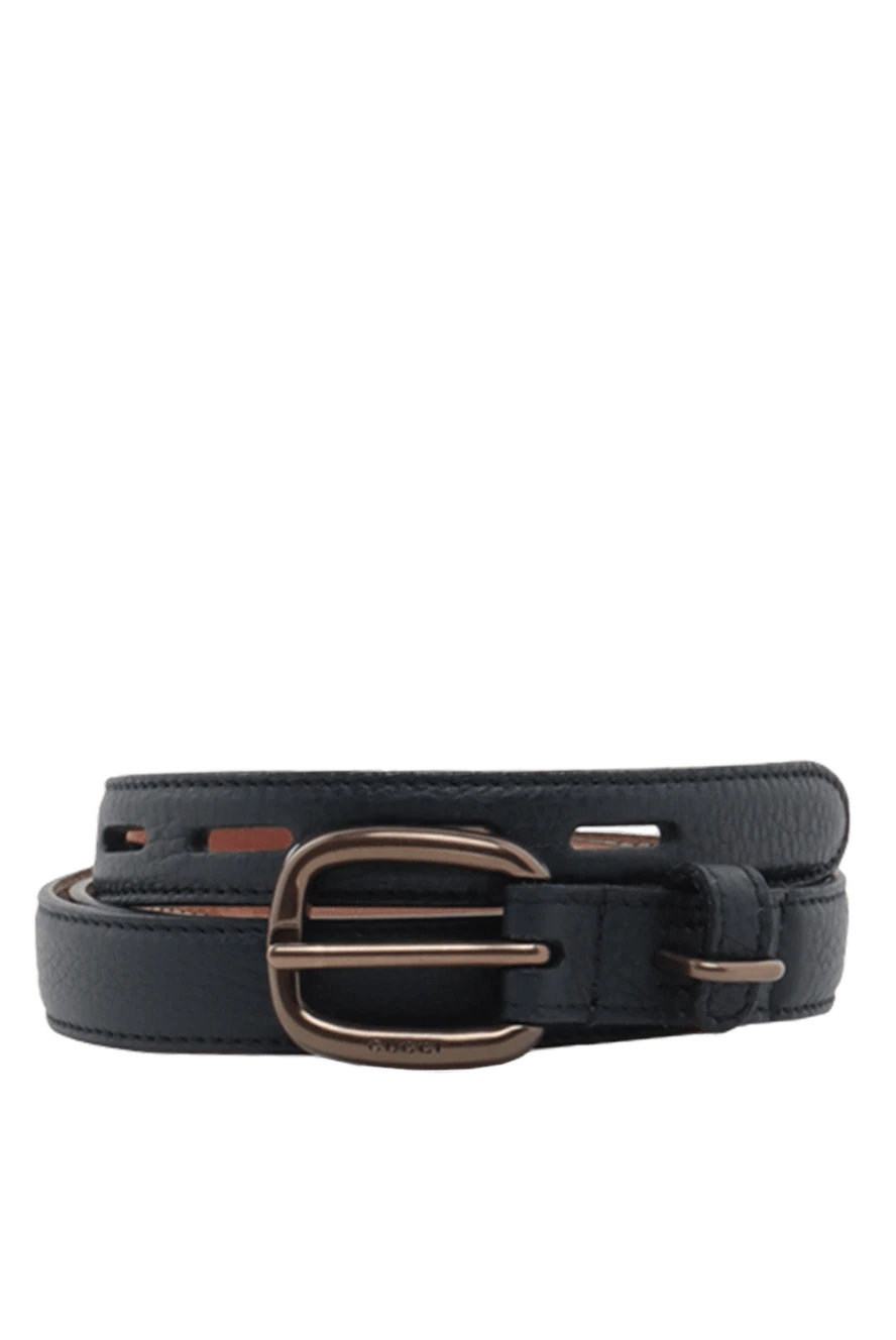 Gucci Ремень из кожи синий мужской - 100% кожа. Размер: Ширина 3см. Пряжка. Страна производитель: Италия. Уход: специализированная чистка - фото 1