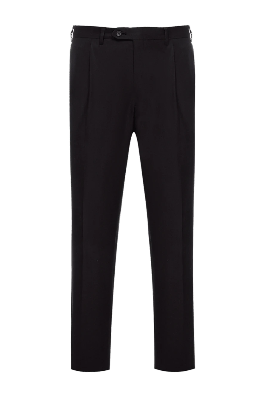 Brioni Брюки из шерсти коричневые мужские коричневые - защипы. 98% шерсть, 2% эластан. пуговица, молния. два боковых кармана, два кармана сзади с клапанами на пуговицах. Страна производитель: Италия. Уход: специализированная чистка - фото 1