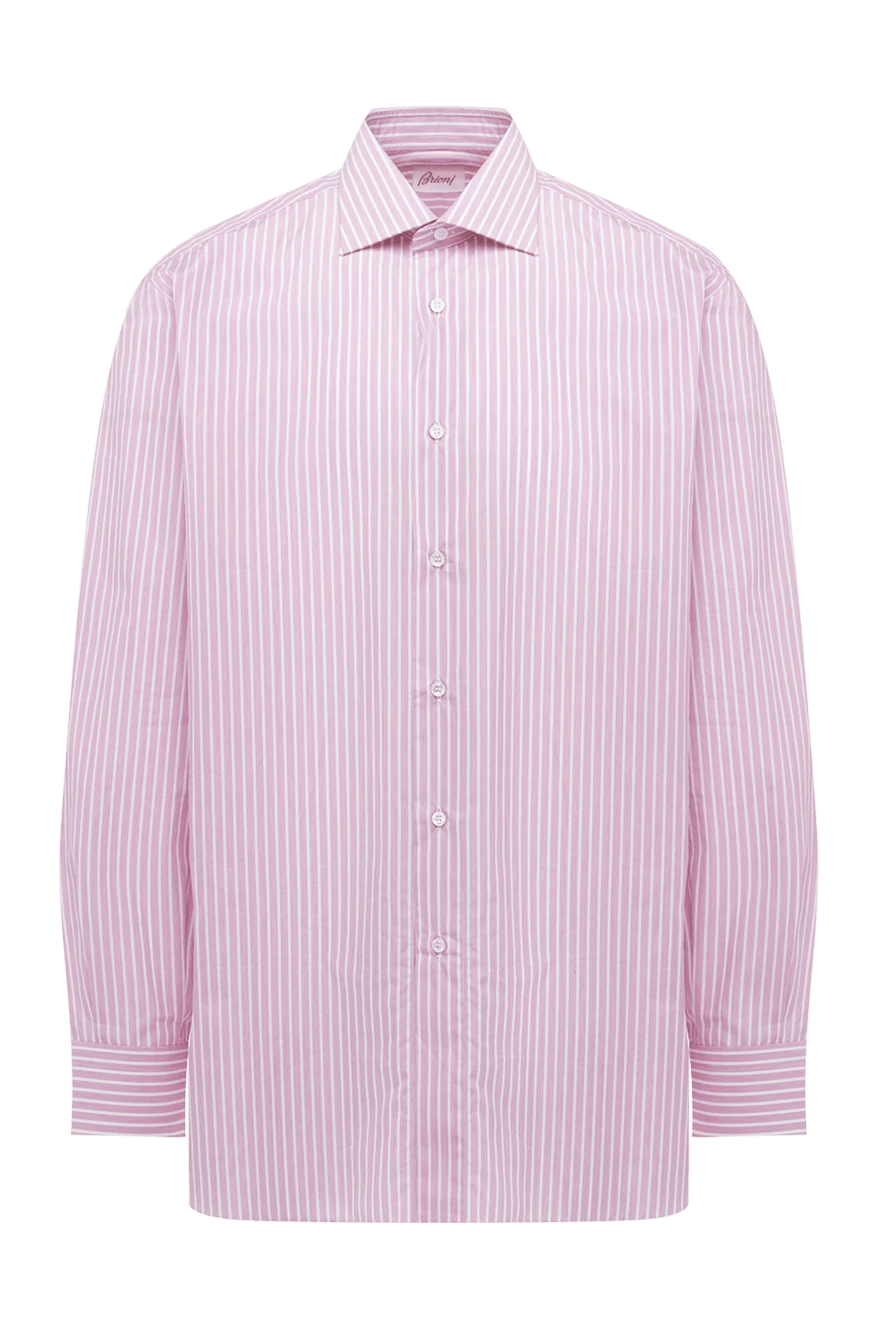 Brioni Cotton shirt pink for men - large and small stripes pattern. 100% cotton. Closure: buttons. Country of origin: Italy. Care: specialized cleaning - photo 1